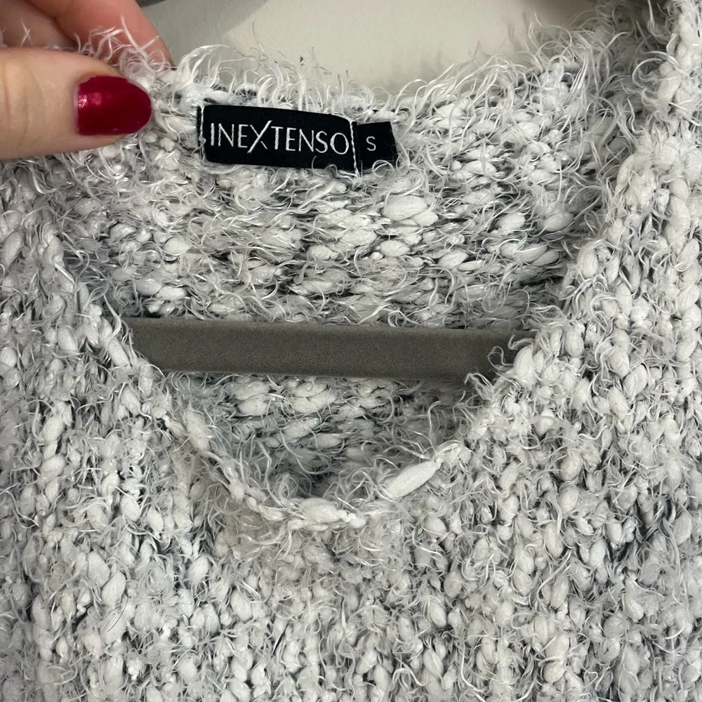 Eyelash soft grey cozy sweater y2k style small casual - Picture 3 of 6